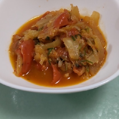 トマトとキムチを合わせる料理は初めてでしたが、とても美味しく作れました!教えていただき、ありがとうございます!